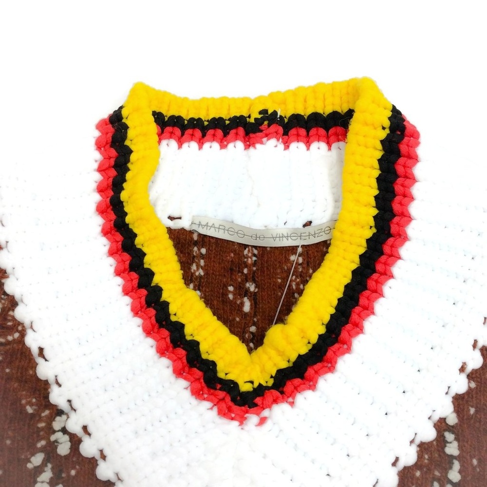 Marco de Vincenzo Bouclé V Neck Brown Sweater - Picture 6 of 8